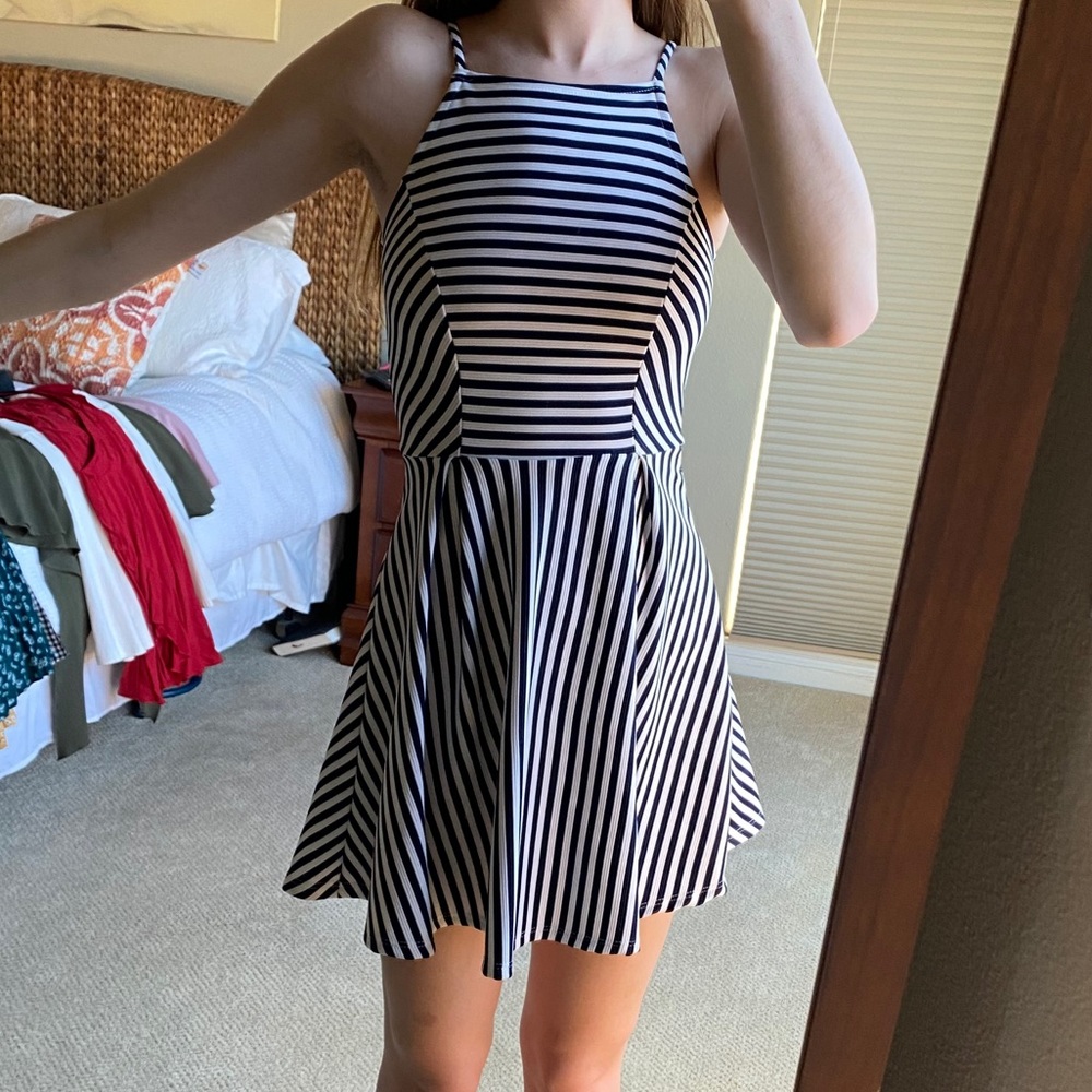 windsor striped mini dress